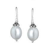 AE-7003-PE Sterling Silver Earring With Pearl Jewelry Bali Designs Inc